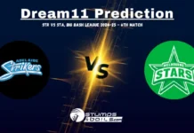 STR vs STA Dream11 Prediction, Fantasy Cricket Tips For Big Bash League 2024-25 – 6th Match STR vs STA 6th Match Dream11 Prediction