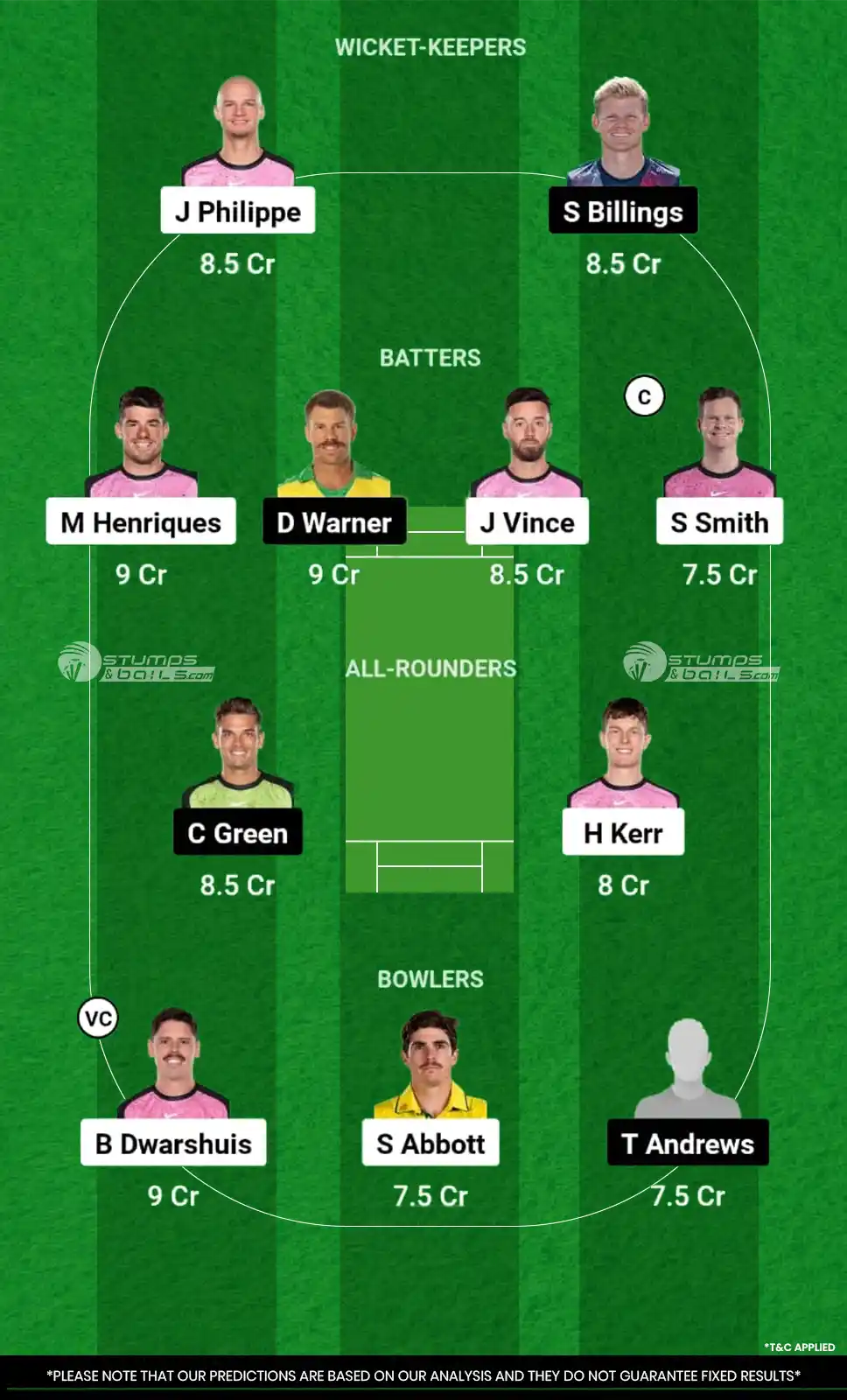 SIX vs THU 37th Match Dream11 Prediction