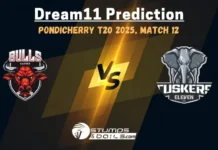 BUL vs TUS Dream11 Prediction: Pondicherry T20 2025 Match 12 Details BUL vs TUS Match 12 Dream11 Prediction