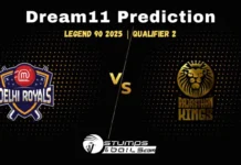DLR vs RK Dream11 Prediction for Legend 90 2025, Qualifier 2 DLR vs RK Qualifier 2 Dream11 Prediction