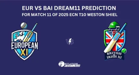 EUR vs BAI Dream11 Prediction: Playing 11, Pitch Report for Match 11 of 2025 ECN T10 Weston Shield