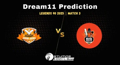 GJS vs BBY Dream11 Prediction for Match 3 of Legend 90 League 2025