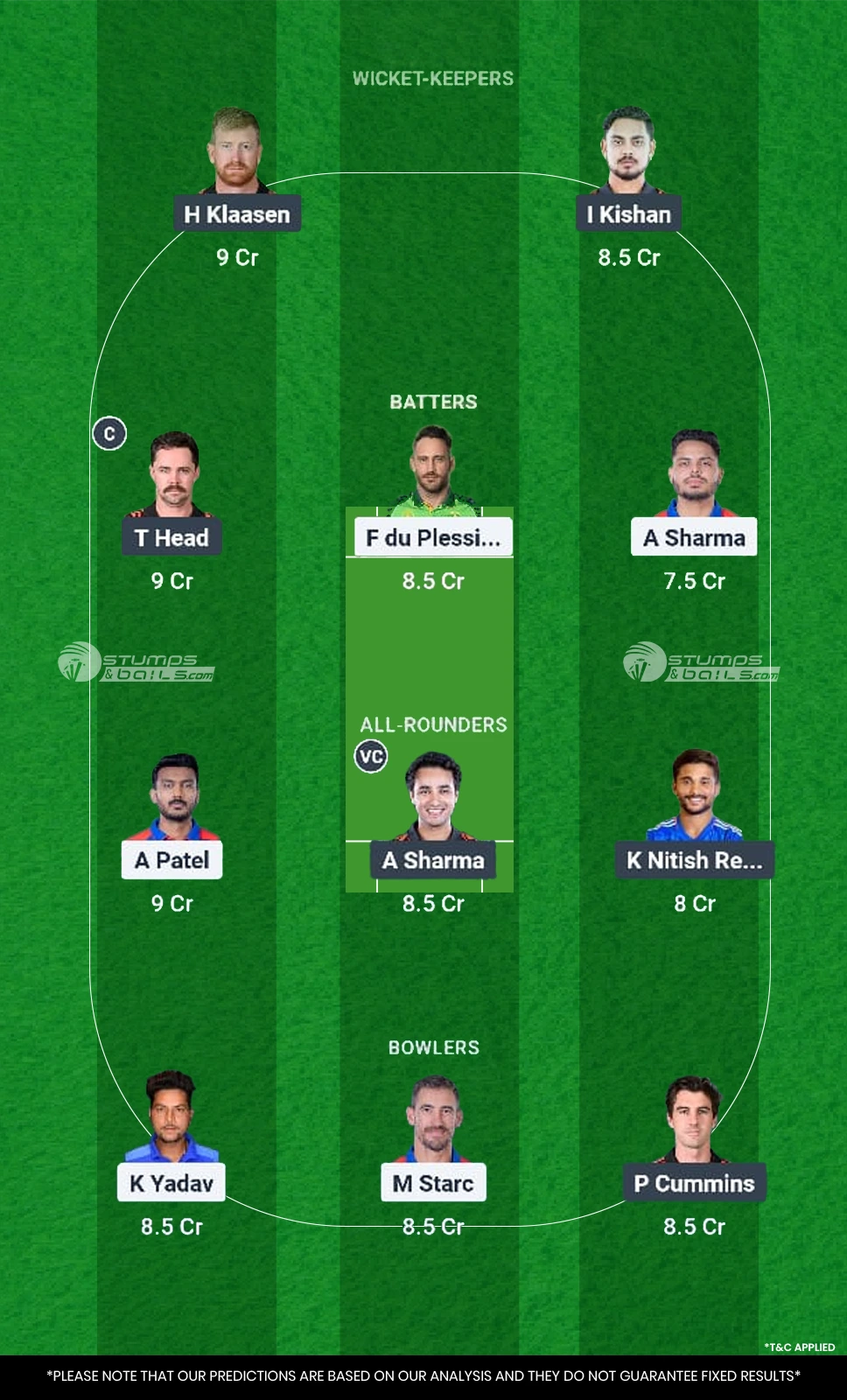 DC vs SRH 10th Match Dream11 Prediction