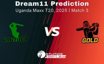GLD vs EMD Dream11 Prediction for Uganda Maxx T20, 2025, Match 3 GLD vs EMD Dream11 Prediction