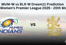 MUM-W vs BLR-W Dream11 Prediction, Fantasy Cricket Tips For Women’s Premier League 2025 – 20th Match MUM-W vs BLR-W 20th Match Dream11 Prediction