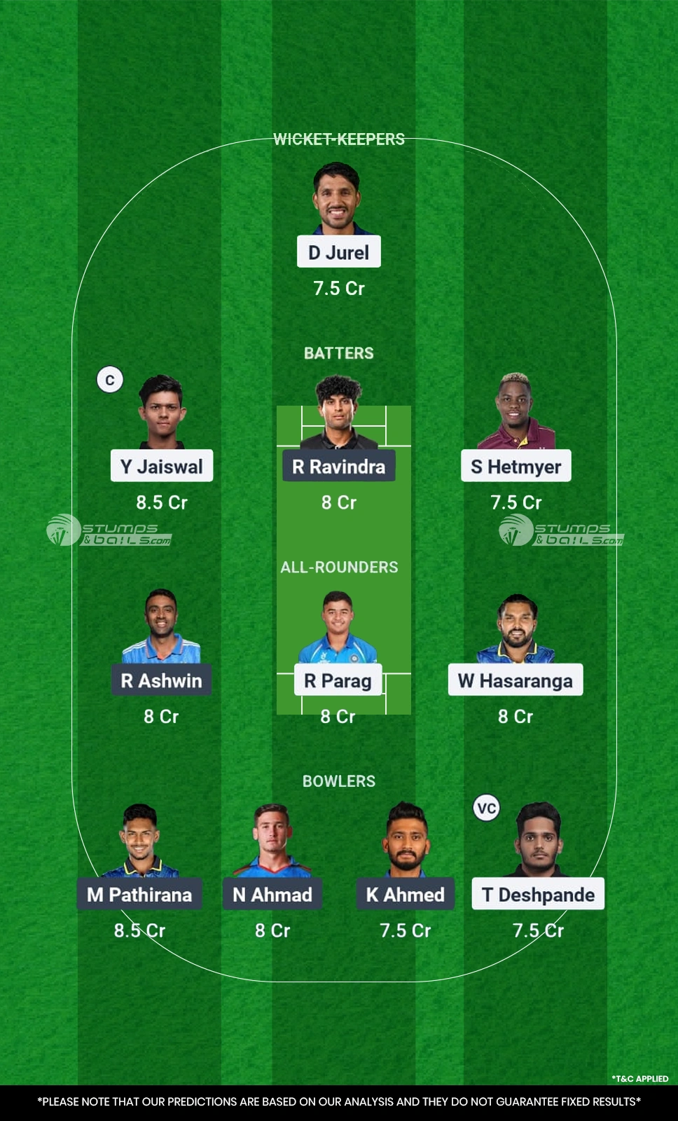 RR vs CSK 11th Match Dream11 Prediction