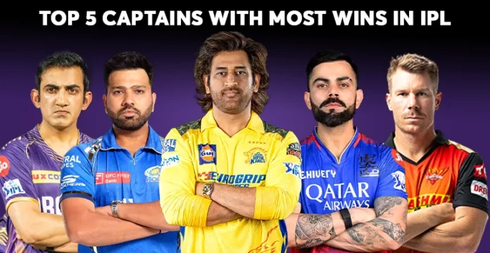 Top 5 captains with most wins in IPL