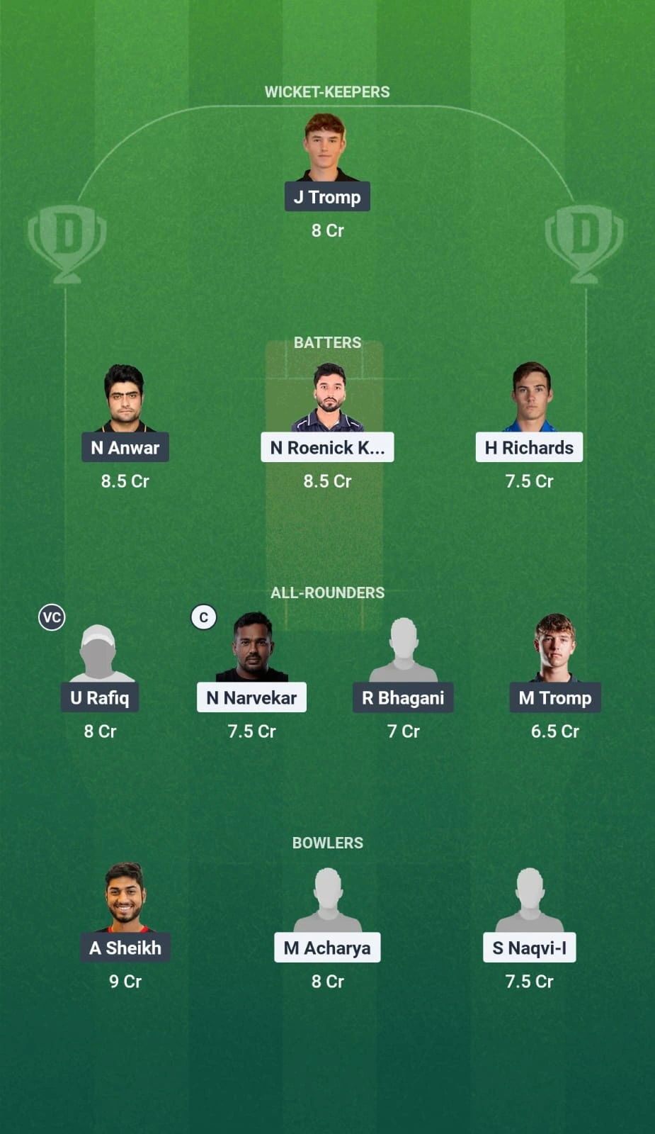 SA vs KRU Fantasy Pick Team 1