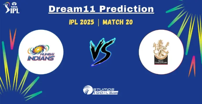 MI vs RCB 20th Match Dream11 Prediction