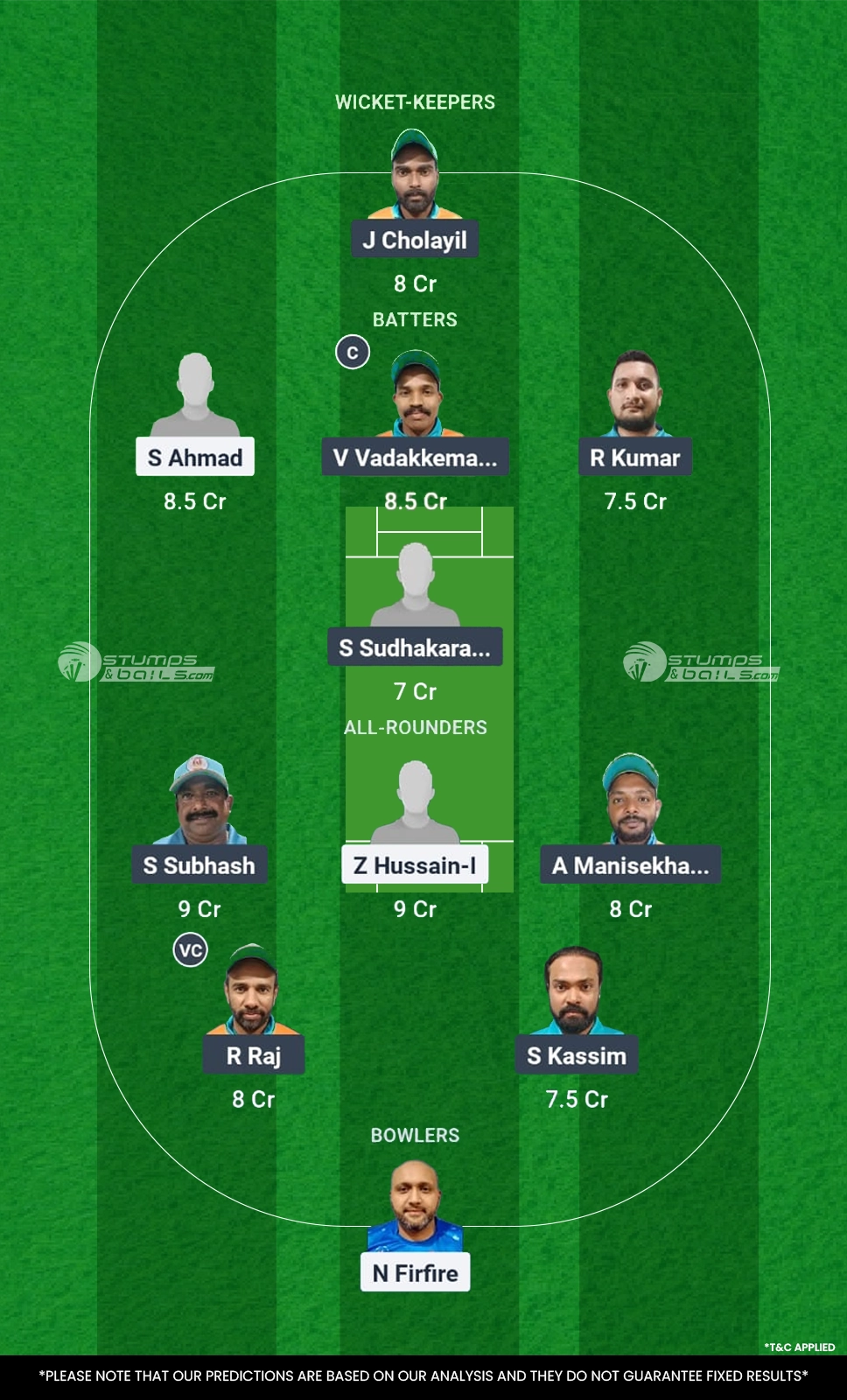 REN vs PC 24th Match Fantasy Picks Team No. 1