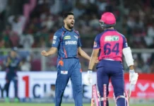 Avesh Khan Emerges as Last-Minute Hero in LSG’s Thrilling Victory Over RR RR vs LSG Highlights for 36th Match