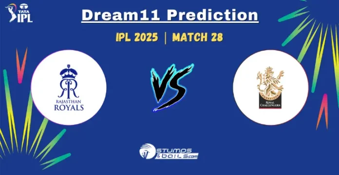RR vs RCB 28th Match Dream11 Prediction