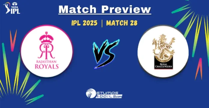 RR vs RCB 28th Match Preview