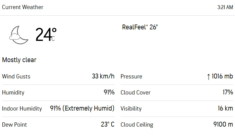 La Soufriere Hikers vs Dark View Explorers 17th Match Weather Report