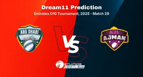 ABD vs AJM Dream11 Prediction Emirates D10 Tournament 2025 for Match 29