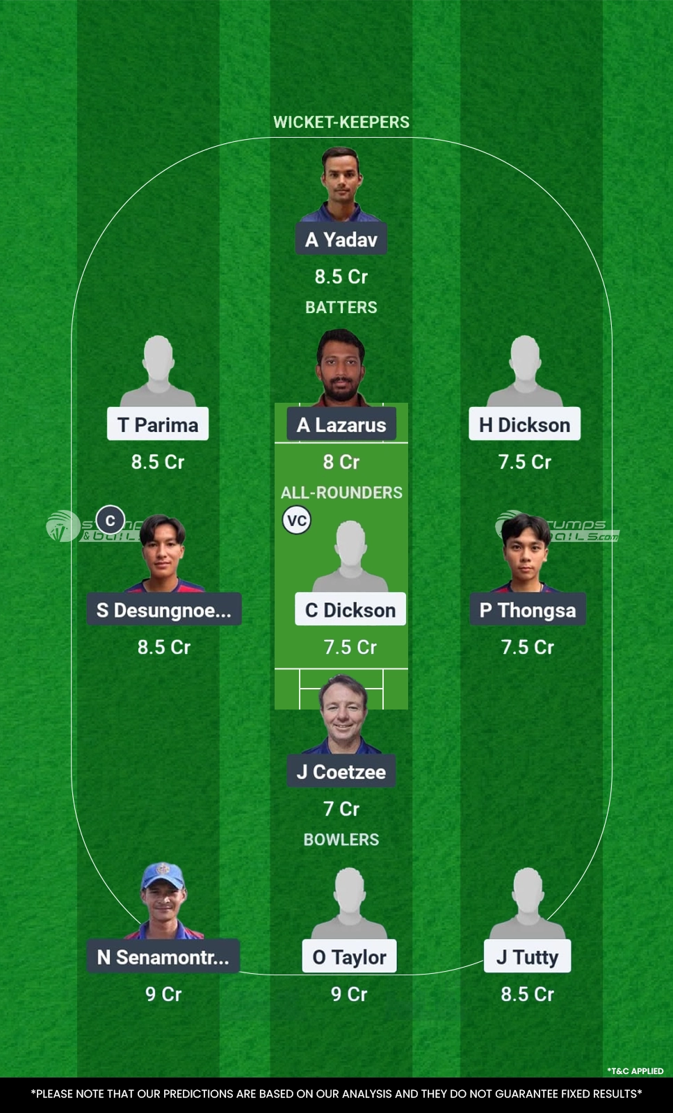 CK vs THA 1st Match Dream11 Prediction
