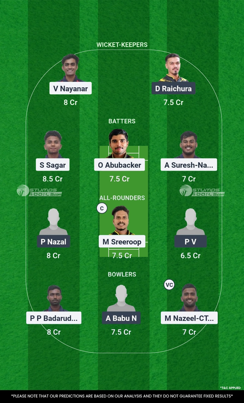 KAN vs KOD Today Match 17 Fantasy Team1