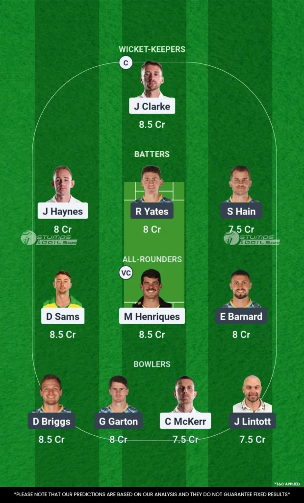 NOT vs WAR 4th Match Dream11 Prediction