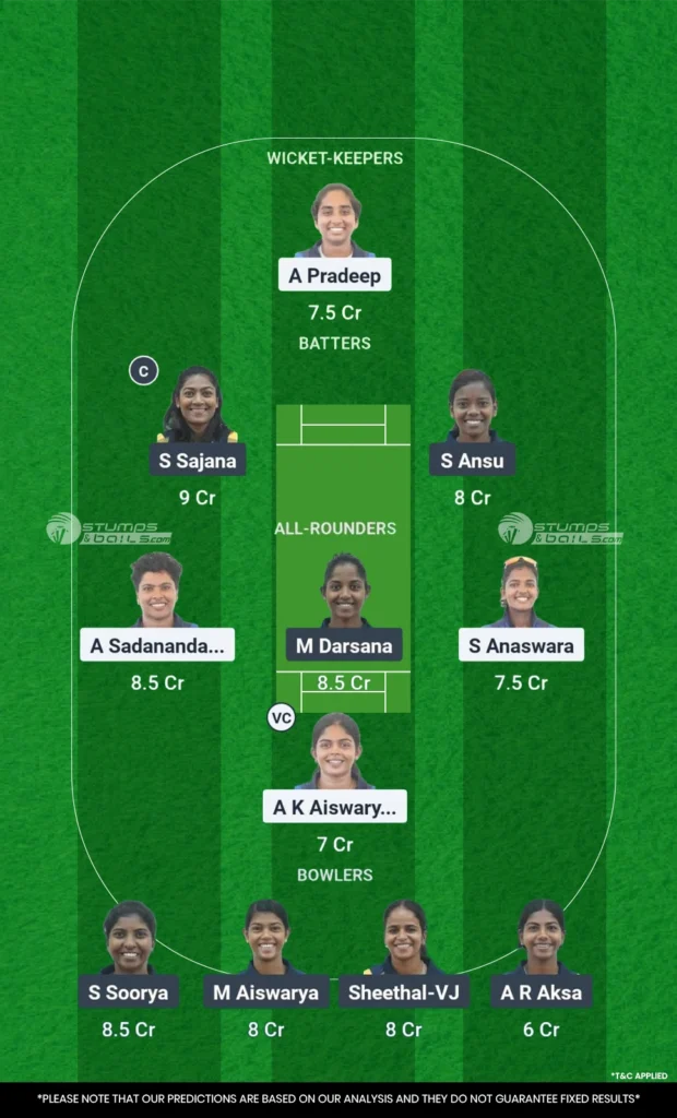 SAP vs AMB Match 9th Dream11 Prediction