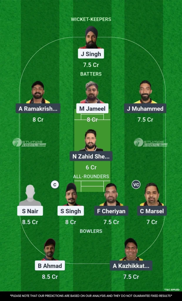 SBS vs COH Match 9th Dream11 Prediction