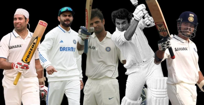 Top 5 players with the most runs in test cricket
