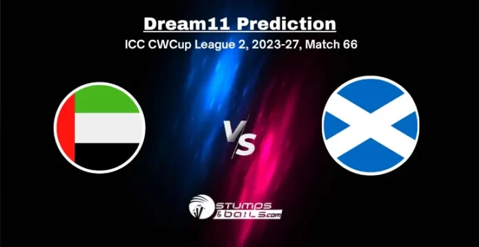 UAE vs SCO Dream11 Prediction today match 66