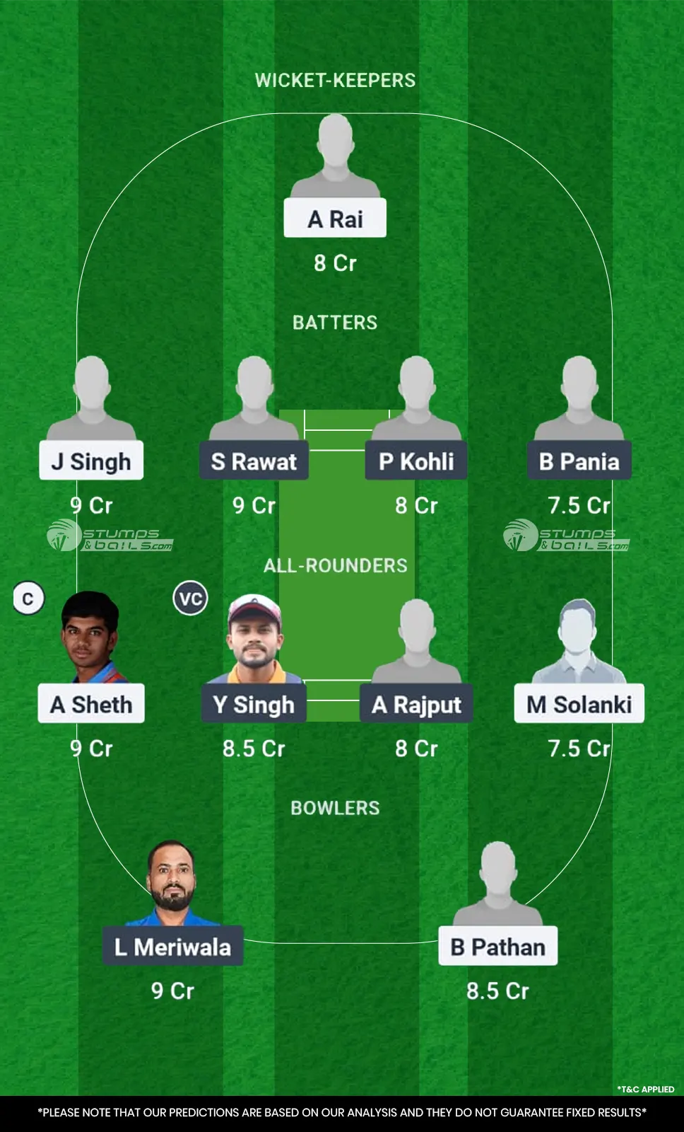 ASV vs DDZ 1st Match Fantasy Team1