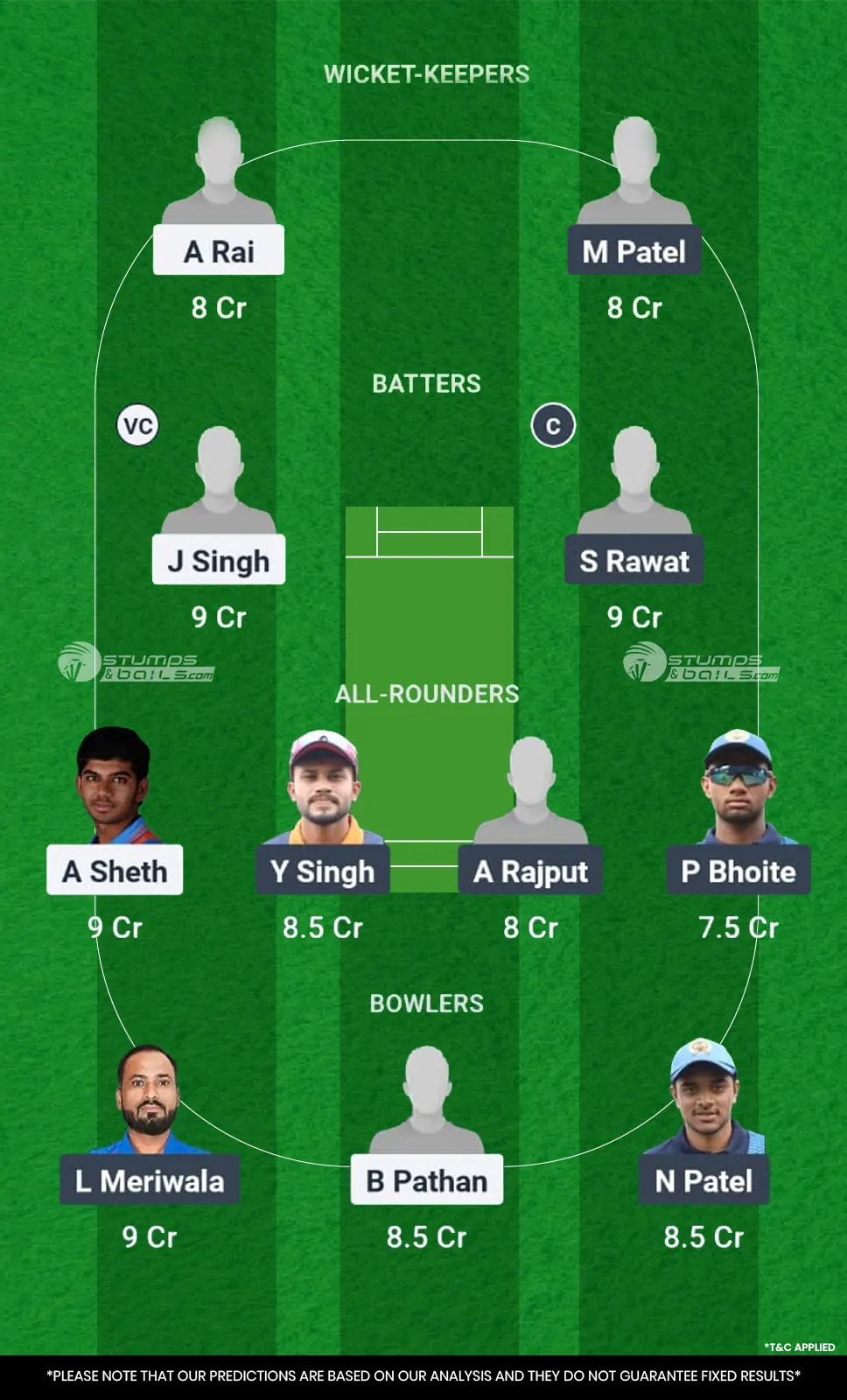 ASV vs DDZ 1st Match Fantasy Team2