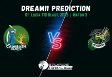 CBG vs BMB Match 3: Dream11 Team, Fantasy tips St. Lucia T10 Blast 2025 CBG vs BMB 3rd match Dream11 Prediction of St. Lucia T10 2025
