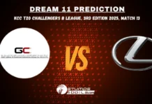 GUC vs LEX Dream11 Prediction KCC T20 Challengers B League 3rd Edition 2025 Match 13 Top Picks GUC vs LEX Dream11 Prediction Match 13