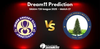ICC vs ASC Match 27 Dream11 Prediction Of Sikkim T20 League 2025