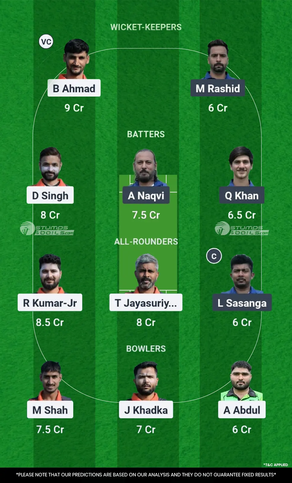 PHO vs BUG 11th Match Fantasy Team2