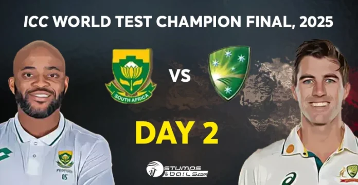 SA vs AUS Day 2 Updates of WTC 2025 Finals
