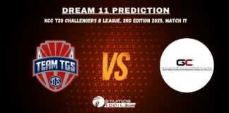 TGS vs GUC Match 17 Dream11 Prediction of KCC T20 League 2025