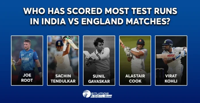 Who has Scored Most Test Runs in India vs England Matches