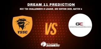 YSS vs GUC Dream11 Prediction 6th Match