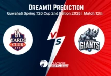 NYC vs GUG Dream11 Prediction Guwahati Spring League 2025 Match 12 Fantasy Cricket Picks NYC vs GUG Match 12 Dream11 Prediction