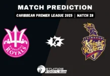 Barbados Royals vs Trinbago Knight Riders, 28th Match Caribbean Premier League 2025 BR vs TKR 28th Match Prediction