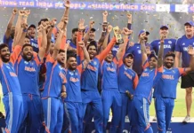 IND vs PAK Rivalry Drama: Why Team India Celebrated Without the Trophy? Indian cricket team celebrating Asia Cup 2025 victory without the trophy after IND vs PAK final in Dubai