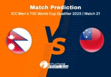 Nepal vs Samoa Match Prediction Super Six of ICC Men’s T20 World Cup Asia & EAP Qualifier 2025 – 21st Match NEP vs Samoa Match Prediction