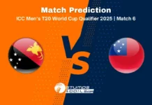 Papua New Guinea vs Samoa, Match Prediction – ICC Men’s T20 World Cup Qualifier Match 6 PNG vs WSM 6th Match Prediction