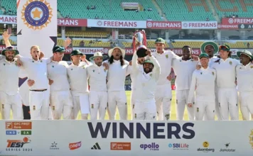 South Africa Celebrate Historic Test Series Win After Dominating India South Africa cricket team celebrating Test series win with trophy
