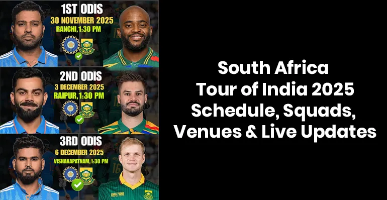 South Africa Tour of India 2025 — Schedule, Teams, and Match Updates
