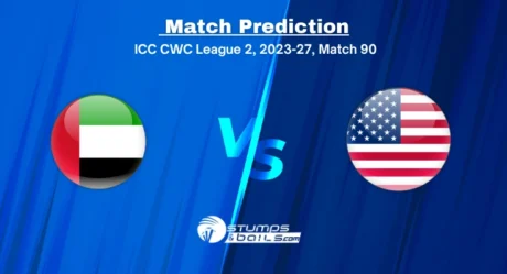 United Arab Emirates vs United States of America 90th Match Prediction of ICC Cricket World Cup League Two 2023-27