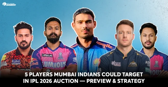 Mumbai Indians IPL 2026 Auction Targets — List of 5 potential players MI could buy