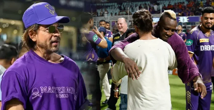 Shah Rukh Khan paying tribute to Andre Russell IPL retirement